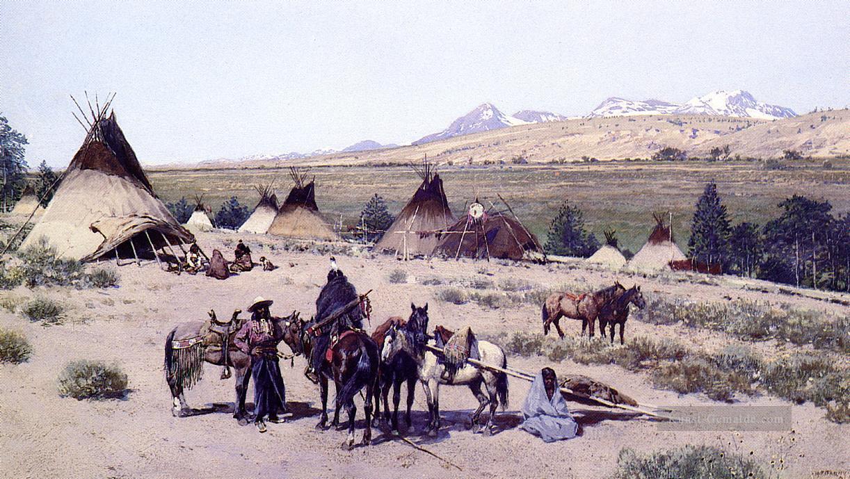 Unter den Ausläufern westlich indischen Ureinwohner Amerikas Henry Farny Ölgemälde
